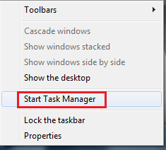 Start Windows Task Manager
